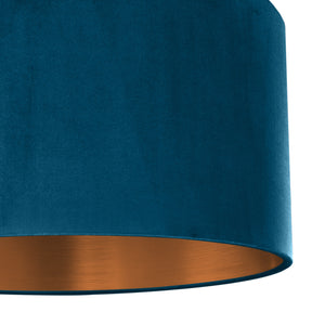 Teal velvet with brushed copper liner