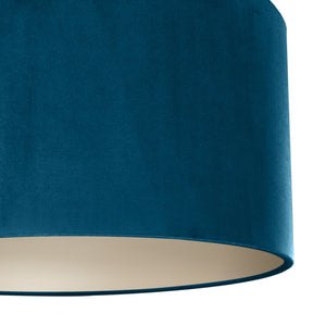 Teal velvet with champagne liner lampshade