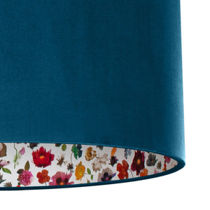 Liberty of London Floral Edit with teal velvet lampshade