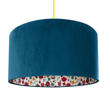 Load image into Gallery viewer, Liberty of London Floral Edit with teal velvet lampshade