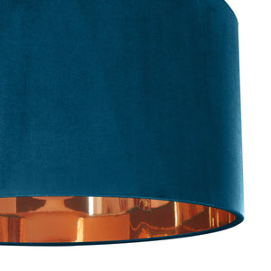Teal velvet with mirror copper liner