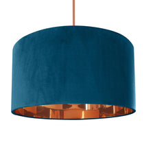Load image into Gallery viewer, Teal velvet with mirror copper liner