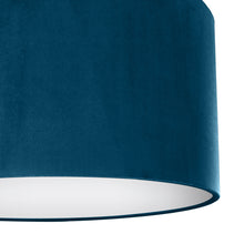 Load image into Gallery viewer, Teal velvet with opaque white liner lampshade