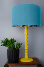 Load image into Gallery viewer, Turquoise velvet with monochrome dot lampshade