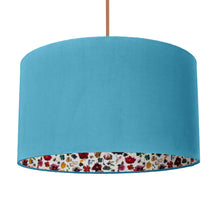 Load image into Gallery viewer, Liberty of London Floral Edit with turquoise velvet lampshade