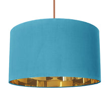 Load image into Gallery viewer, Turquoise velvet with mirror gold liner