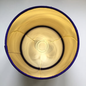Violet silk lampshade with mirror gold liner
