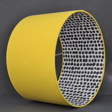 Load image into Gallery viewer, Sunshine yellow cotton with monochrome dot wallpaper lampshade